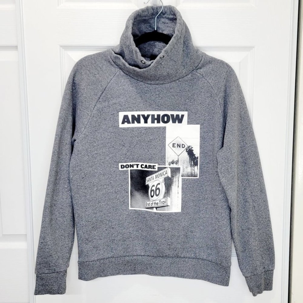 H&M Men Gray Anyhow Mocked Neck Pullover Sweater M